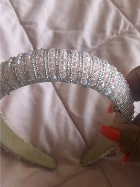 Beaded Pink Crystal Headband - Women Accessories